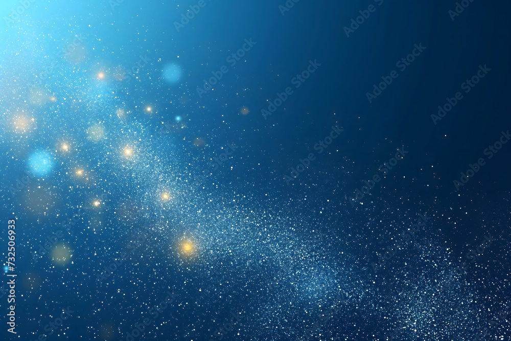 Magical Glittering Particles on Dark Blue Abstract Background Magical Glittering Particles on Dark Blue Abstract Background