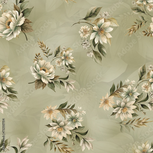 flower and Colorfull Flowers background watercolor Textile Design - illustration