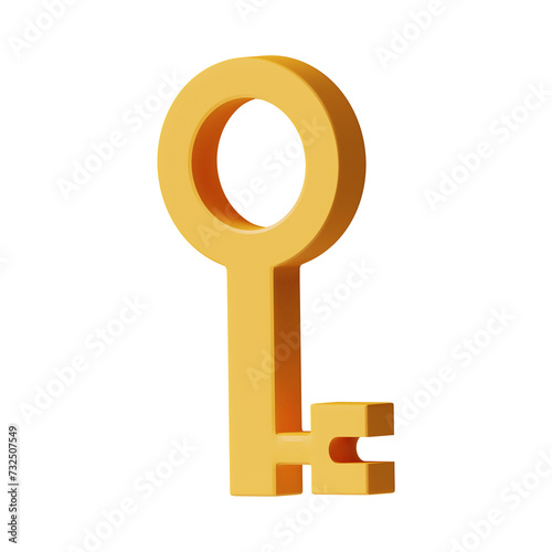 3d golden key