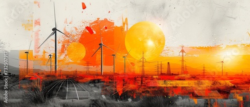 Dawn of Renewable Energy Art Collage