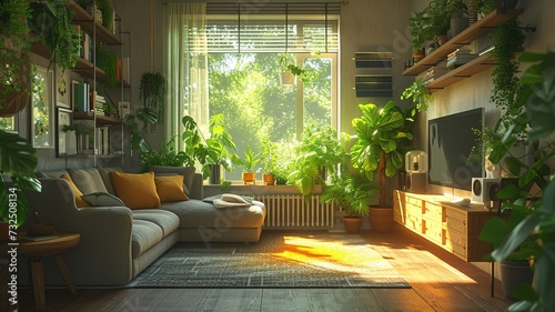 Modern Eco-Friendly Living Room Oasis