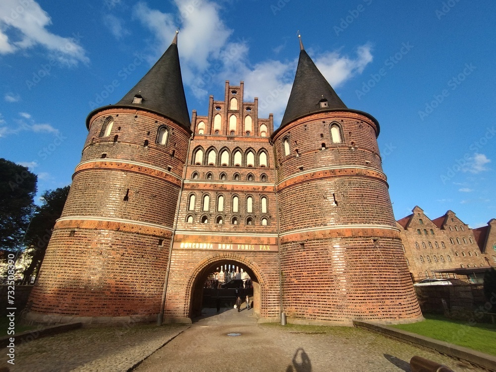 Holstein Gate historical structure in the city of Kiel, Germany