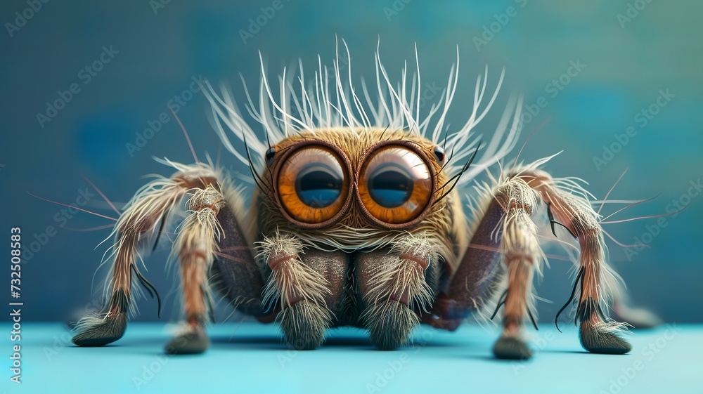 an artificial intelligence portrait of a funny, cute, big-eyed, shaggy spider an artificial intelligence portrait of a funny, cute, big-eyed, shaggy spider