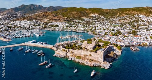 Aerial view of Bodrum in Mugla Province, Turkey © monticellllo