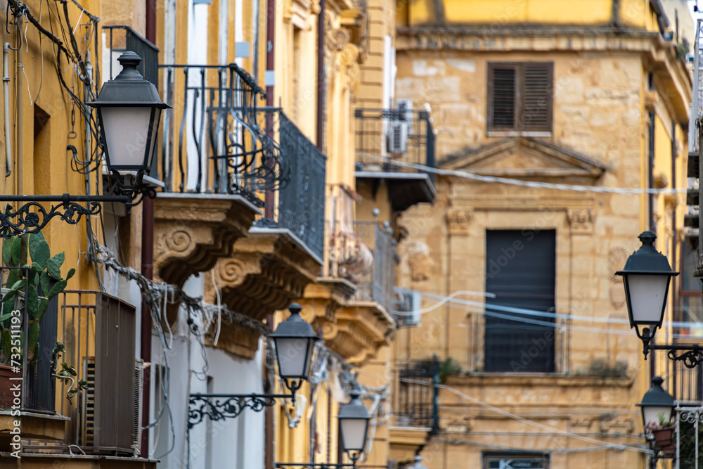 Old town architecture of  Agrigento, Sicily, Italy