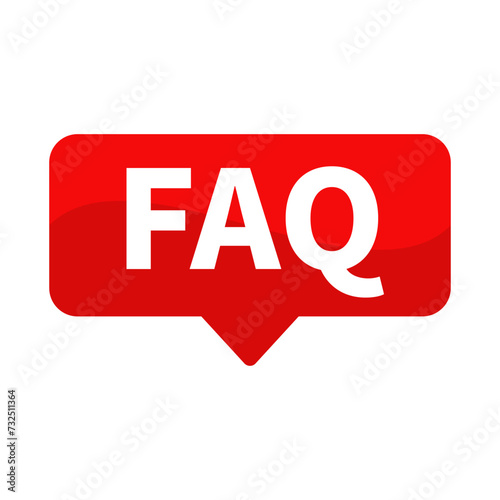 FAQ Text In Red Rectangle Shape For frequently asked questions Information Help Support Guide Business Marketing Social Media
