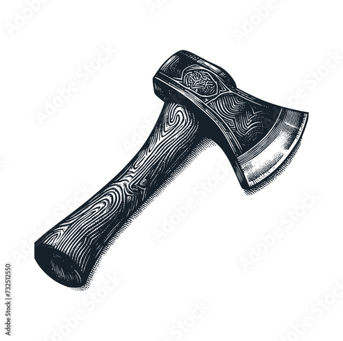 The artistic axe. Vector illustration