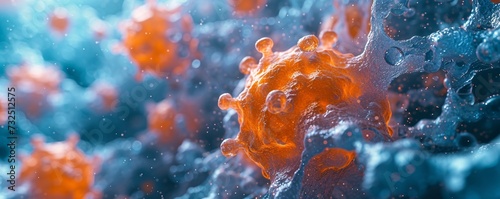 Glowing Orange Virus: A Threat to Humanity in the Digital Age Generative AI photo