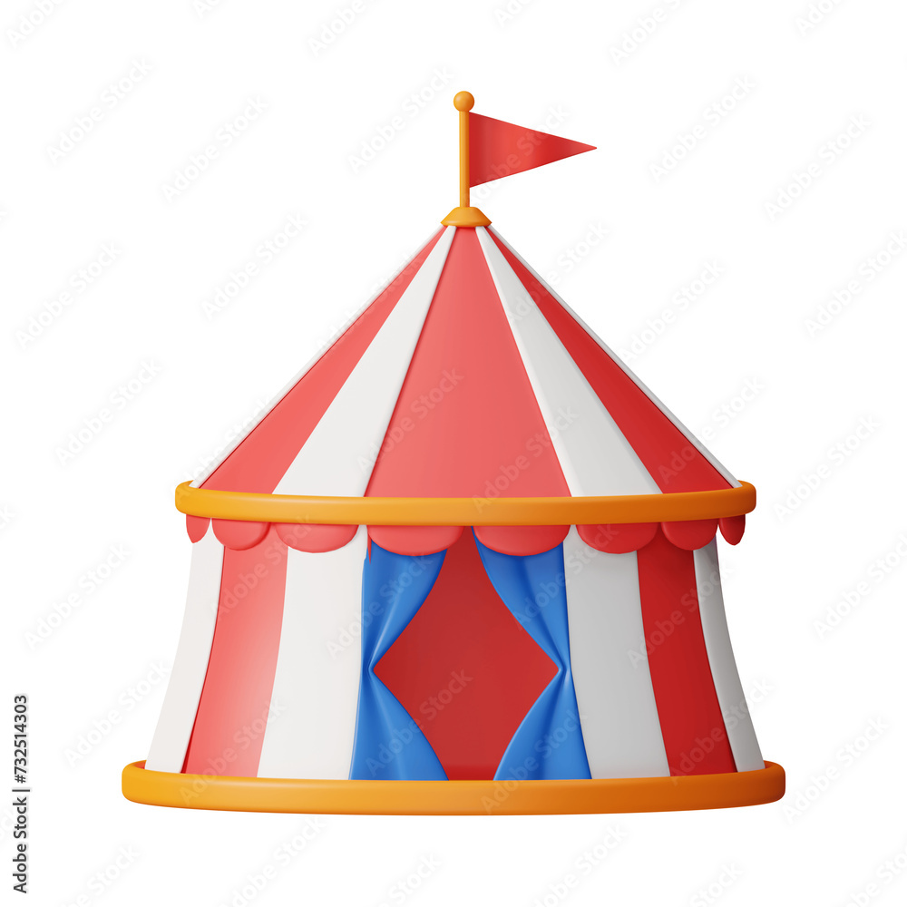 circus tent isolated on white