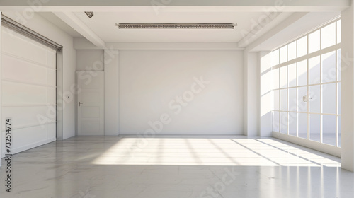 Empty white garage room © Rimsha