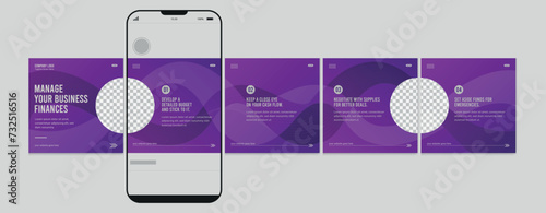 Set of Linkedin Carousel Post, editable social media Instagram carousel post, modern and creative business carousel post template for Facebook, eps 10.