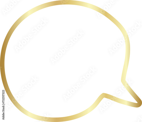 Golden speech bubble, chat, dialog, messenger
