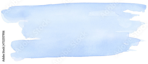 Blue brush stroke stripe shape background watercolor hand painted