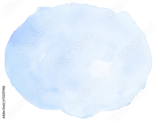 Blue oval shape background watercolor hand painted