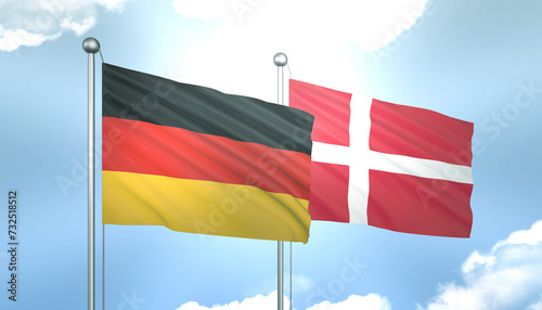 Germany and Denmark Flag Together A Concept of Realations