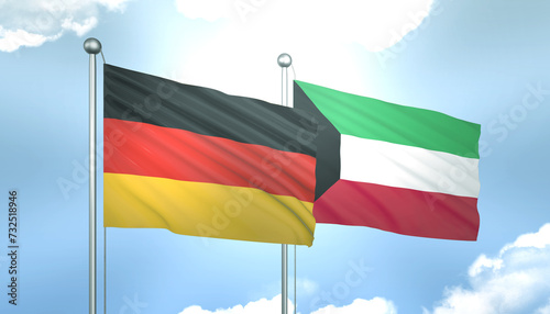 Free Download Germany and Kuwait Flag Together A Concept of Realations - GFXLoad