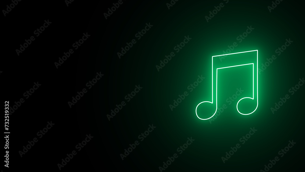 Glowing Music notes icon. Abstract Audio icon, melody. Disk and dj console. Audio Technology Concept with music symbol as a neon light. Glowing Music notes icon. Abstract Audio icon, melody. Disk and dj console. Audio Technology Concept with music symbol as a neon light.