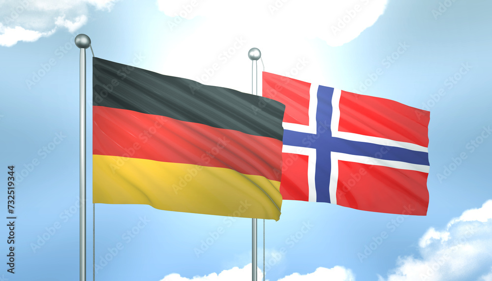 Germany and Norway Flag Together A Concept of Realations Germany and Norway Flag Together A Concept of Realations