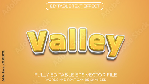 Valley editable text effect. Editable text style effect