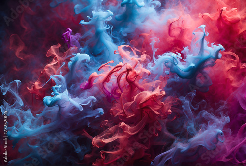 red and blue smoke