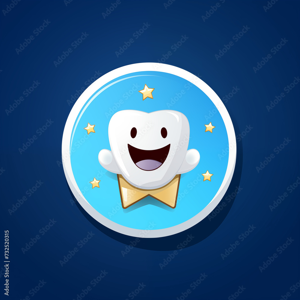 Illustration of a tooth on a blue background