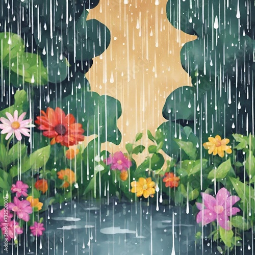 rain in the garden
