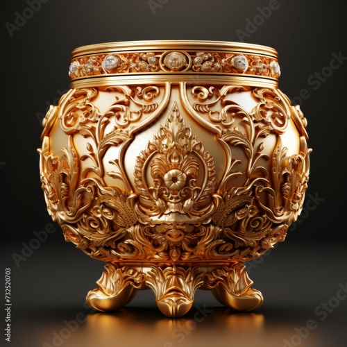 Gold Vase on Table