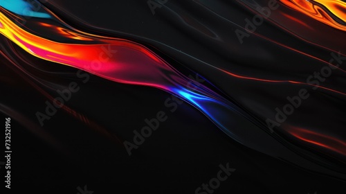 futuristic blue orange wave background featuring dark black tones with luminous glowing light effects and sparkling highlights