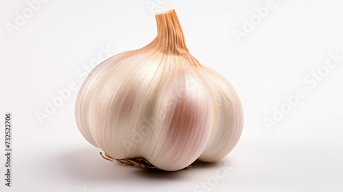 Close-up of Garlic on White Background