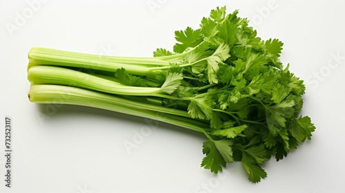 Bunch of Celery on White Table