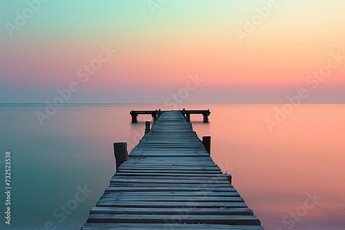 Lakeside wooden pier. photo