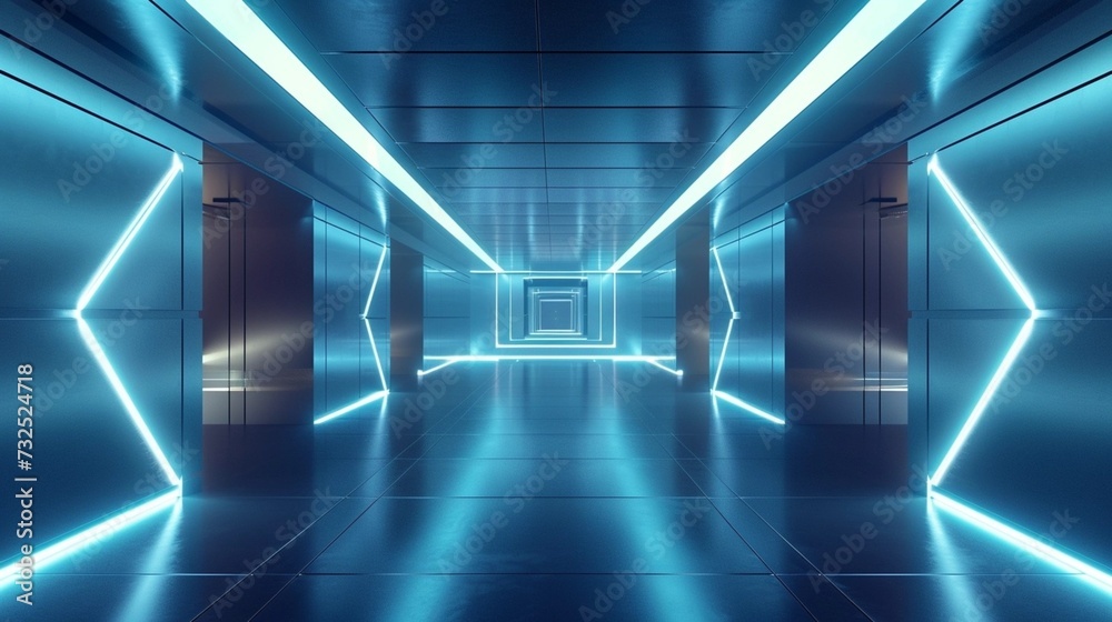 Science Corridor with Room Blue Lighting Science Corridor with Room Blue Lighting