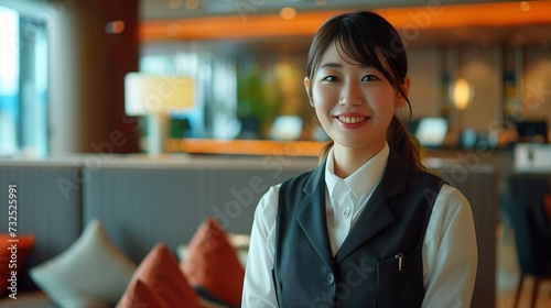 ホテルスタッフのアジア人女性02 photo
