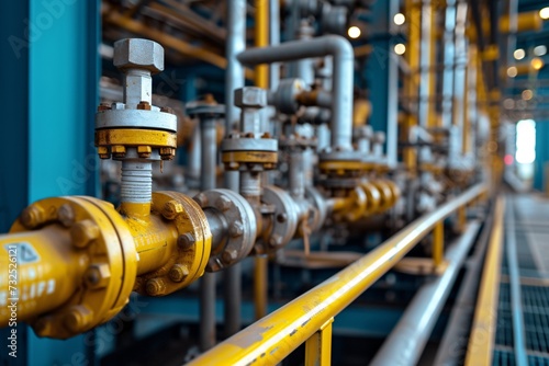 a yellow pipes and valves