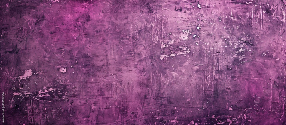 A close-up of a purple background with a grunge texture featuring a violet pattern, magenta petals, and electric blue font.