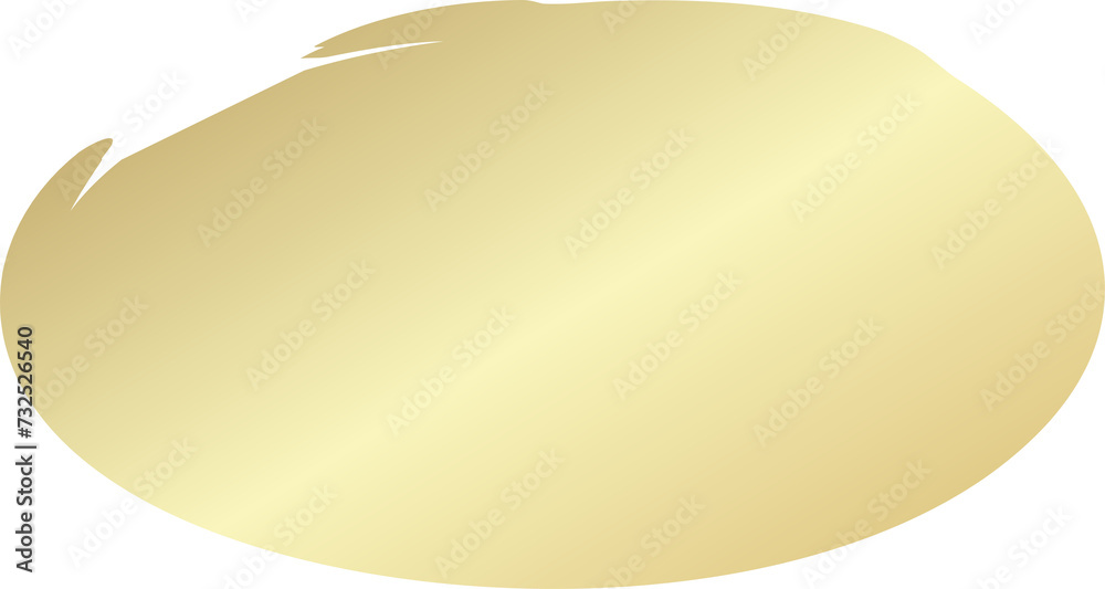 Gold oval brush painted ink stamp Gold oval brush painted ink stamp