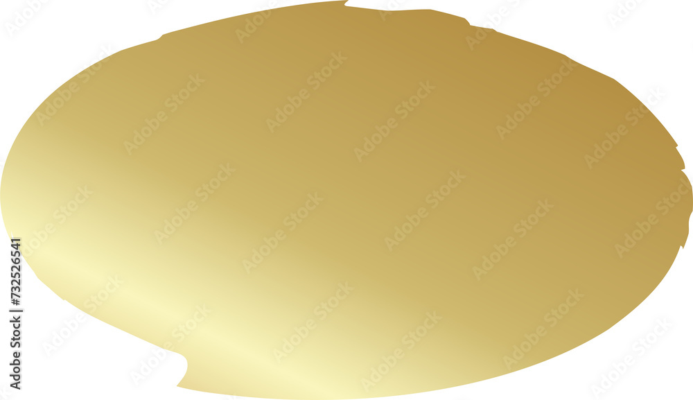Gold oval brush painted ink stamp Gold oval brush painted ink stamp