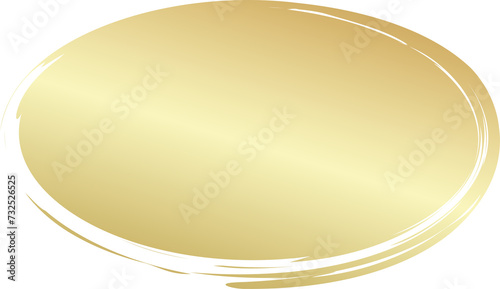Gold oval brush painted ink stamp