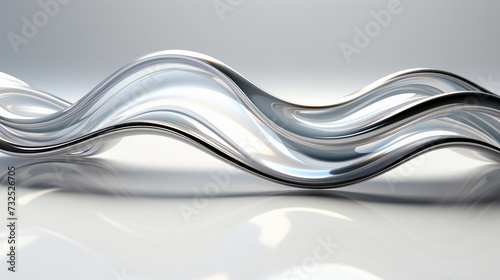 Abstract background,wavy wallpaper,3D chrome neon liquid in the shape of a liquid metal wave. Generative AI