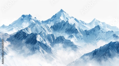 Snowbound Majesty Transparent Mountain Peaks for Versatile Designs © munawaroh