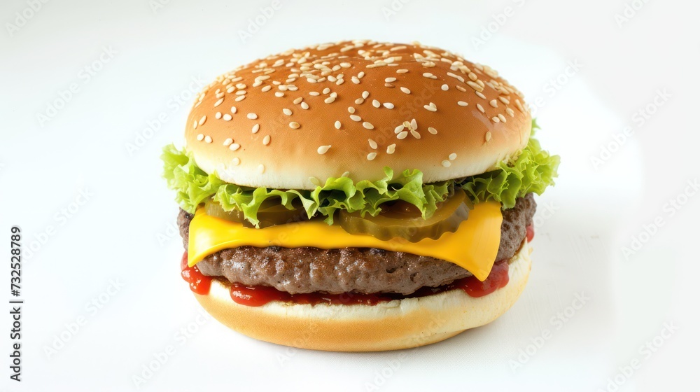 cheese burger isolated on a white background cheese burger isolated on a white background