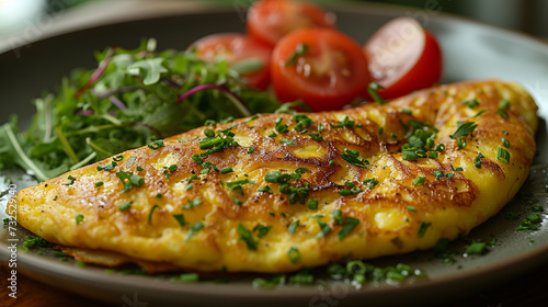 Omelet made with potatoes.