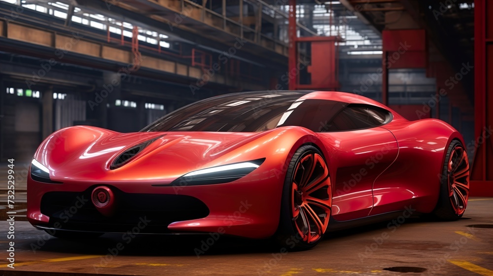 red car high tech futuristic vehicle 