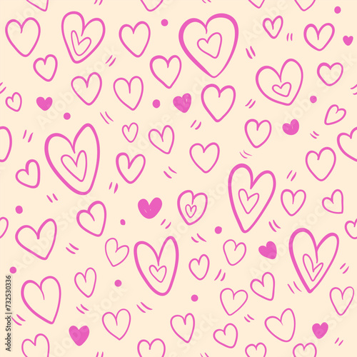 endless pattern for fabric with cute hearts. Valentine's pattern. expression of love (ID: 732530336)