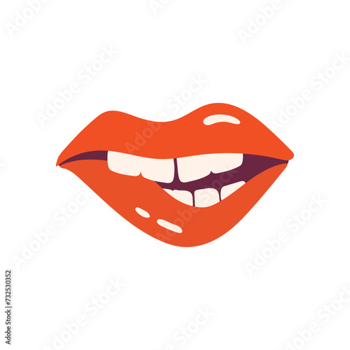 lips with a seductive bite. female lips (ID: 732530352)