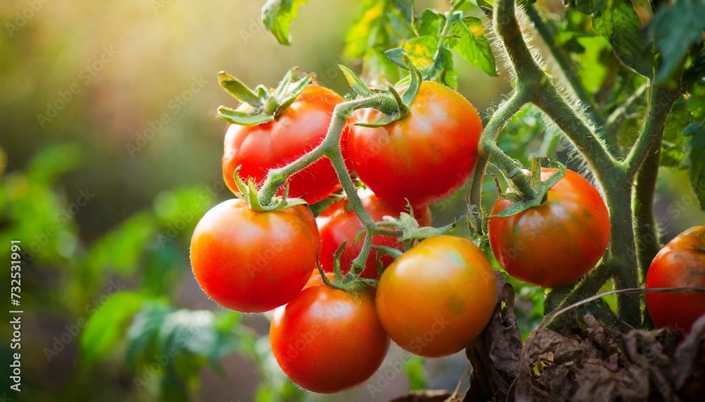 Small cherry tomatoes on the plant