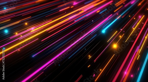 futuristic background with Stripes like a speed effect and small shooting stars
