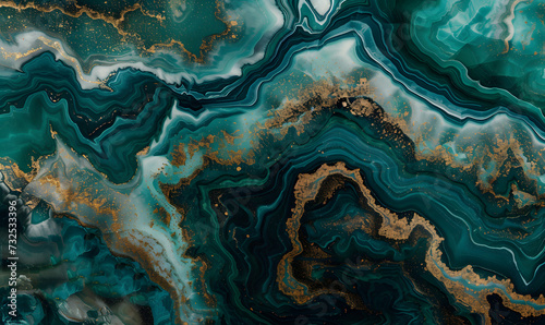Mesmerizing marble abstract with blue-green water, Generative AI 