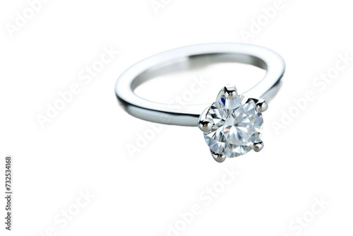 Solitaire Ring on Transparent Background, PNG,