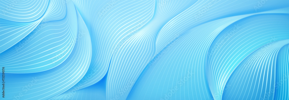 Abstract background in light blue tones made of curved striped surfaces Abstract background in light blue tones made of curved striped surfaces